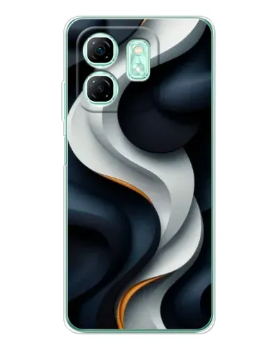 Чехол для Infinix Smart 9 с картинкой «Объемные черно-белые ленты» Чехол для Infinix Smart 9 с картинкой «Объемные черно-белые ленты»