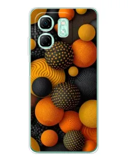 Чехол для Infinix Smart 9 с картинкой «Объемные оранжевые сферы» Чехол для Infinix Smart 9 с картинкой «Объемные оранжевые сферы»