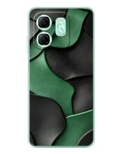 Чехол для Infinix Smart 9 с картинкой «Зеленые кожаные волны» Чехол для Infinix Smart 9 с картинкой «Зеленые кожаные волны»