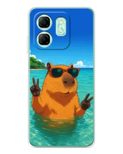 Чехол для Infinix Smart 9 с картинкой «Морская капибара»