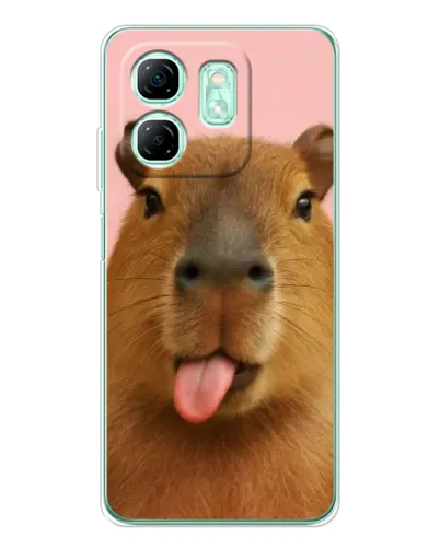 Чехол для Infinix Smart 9 с картинкой «Капибара с языком»