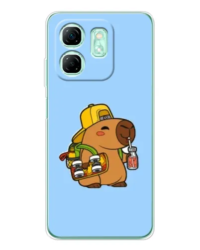 Чехол для Infinix Smart 9 с картинкой «Капибара на скейте»