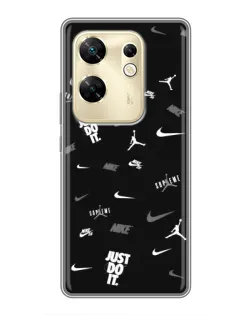 Чохол для Infinix Zero 30 з картинкою «Nike Black Pattern»