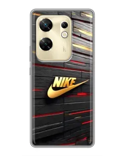 Чехол для Infinix Zero 30 с картинкой «Золотой Nike на металле»