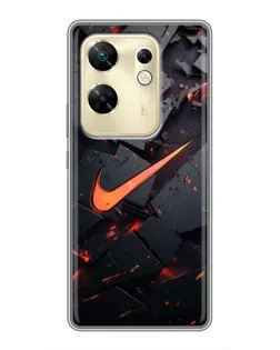 Чехол для Infinix Zero 30 с картинкой «Nike — эффект разломов»