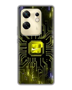 Чехол для Infinix Zero 30 с картинкой «Nike — золотая искра»