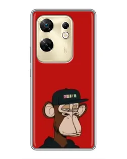 Чохол для Infinix Zero 30 з картинкою «Bored Ape — червоний фон»