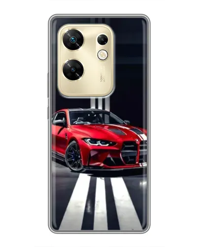 Чехол для Infinix Zero 30 с картинкой «Красная BMW на дороге»