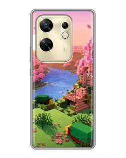 Чохол для Infinix Zero 30 з картинкою «Рожеве дерево Minecraft»