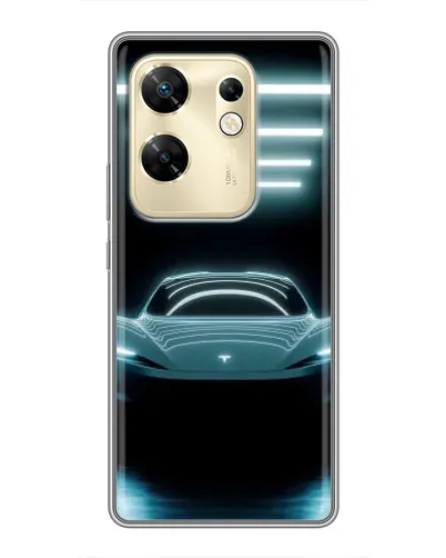 Чехол для Infinix Zero 30 с картинкой «Tesla в неоне»