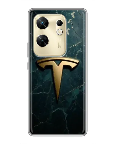 Чехол для Infinix Zero 30 с картинкой «Мраморная Tesla Gold»