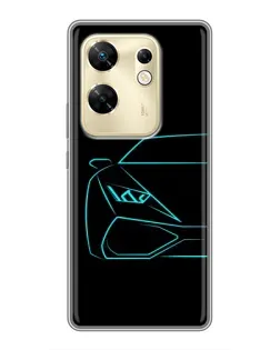 Чохол для Infinix Zero 30 з картинкою «Блакитний силует Lamborghini»