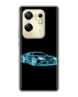 Чохол для Infinix Zero 30 з картинкою «Неоновий контур Lamborghini»