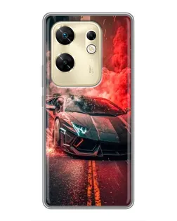 Чохол для Infinix Zero 30 з картинкою «Lamborghini червоний дим»