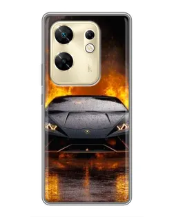 Чохол для Infinix Zero 30 з картинкою «Lamborghini у вогні»