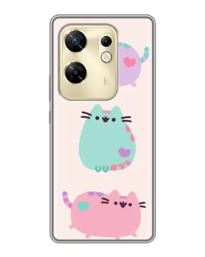 Чехол для Infinix Zero 30 с картинкой «Pusheen трио»