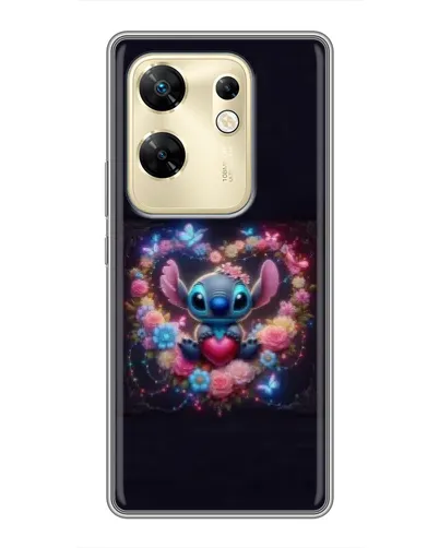 Чехол для Infinix Zero 30 с картинкой «Stitch в цветах»