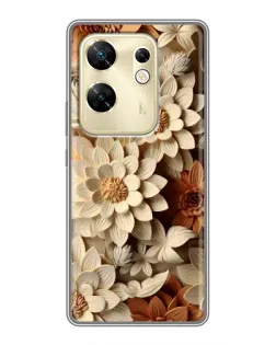 Чохол для Infinix Zero 30 з картинкою «Бежевий флористичний декор» Чохол для Infinix Zero 30 з картинкою «Бежевий флористичний декор»