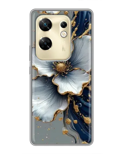 Чехол для Infinix Zero 30 с картинкой «Белый цветок и золотой флюид» Чехол для Infinix Zero 30 с картинкой «Белый цветок и золотой флюид»