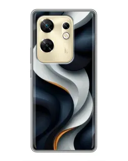 Чохол для Infinix Zero 30 з картинкою «Об'ємні чорно-білі стрічки»