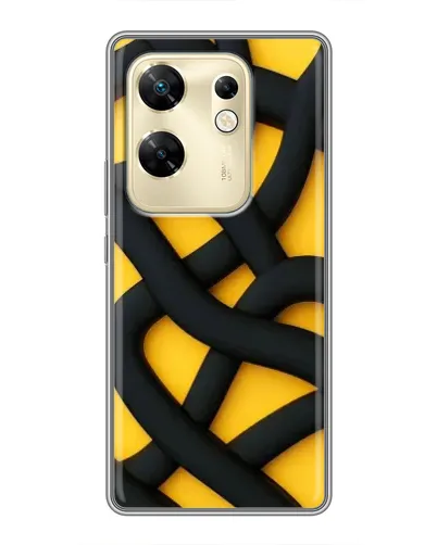 Чохол для Infinix Zero 30 з картинкою «Чорне жовте переплетення» Чохол для Infinix Zero 30 з картинкою «Чорне жовте переплетення»