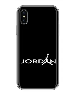 Чехол для iPhone X с картинкой «Jordan White Logo»