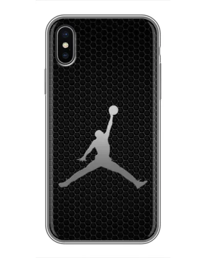 Чехол для iPhone X с картинкой «Jordan Dark Carbon» Чехол для iPhone X с картинкой «Jordan Dark Carbon»
