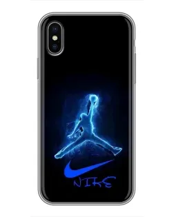 Чехол для iPhone X с картинкой «Jordan Neon Blue»
