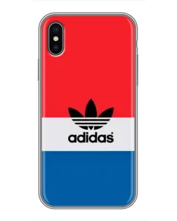 Чехол для iPhone X с картинкой «Ретро блоки Adidas»