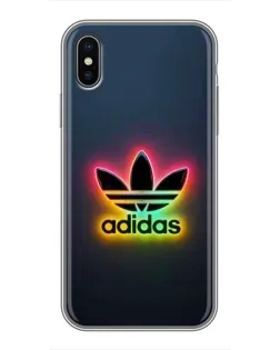 Чехол для iPhone X с картинкой «Неоновый Adidas»