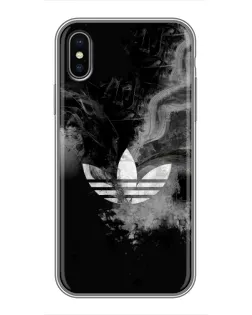 Чехол для iPhone X с картинкой «Абстрактный дым Adidas»