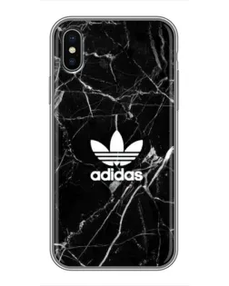 Чехол для iPhone X с картинкой «Белый мрамор Adidas»