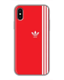 Чехол для iPhone X с картинкой «Красный минимализм Adidas»