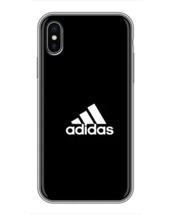 Чехол для iPhone X с картинкой «Черная классика Adidas»