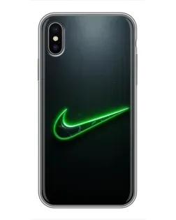 Чохол для iPhone X з картинкою «Неоновий контур Nike»