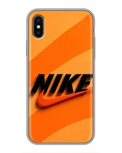 Чехол для iPhone X с картинкой «Оранжевый драйв Nike» Чехол для iPhone X с картинкой «Оранжевый драйв Nike»