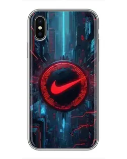 Чехол для iPhone X с картинкой «Техногенный стиль Nike»