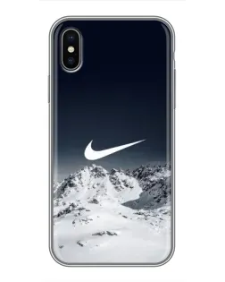 Чехол для iPhone X с картинкой «Nike — зимние горы»