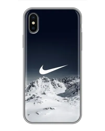 Чехол для iPhone X с картинкой «Nike — зимние горы» Чехол для iPhone X с картинкой «Nike — зимние горы»