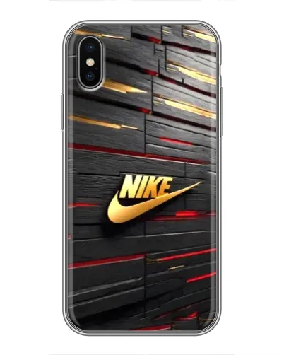 Чехол для iPhone X с картинкой «Золотой Nike на металле» Чехол для iPhone X с картинкой «Золотой Nike на металле»