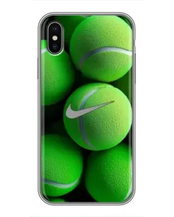 Чехол для iPhone X с картинкой «Теннисные мячи Найк»