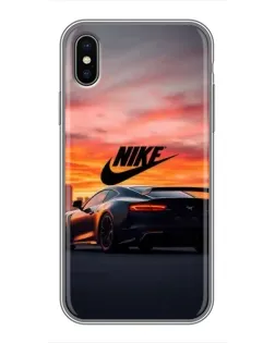 Чехол для iPhone X с картинкой «Nike и суперкар»
