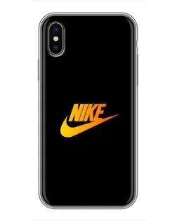 Чехол для iPhone X с картинкой «Золотой логотип Nike»