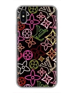 Чохол для iPhone X з картинкою «Неоновий мікс Nike»