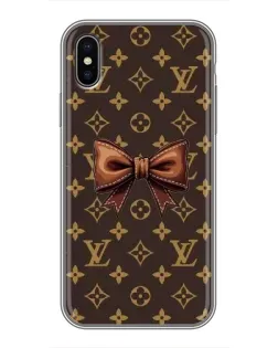 Чехол для iPhone X с картинкой «LV с бантом»