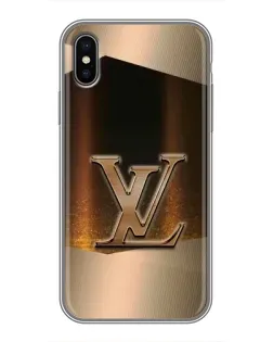 Чехол для iPhone X с картинкой «LV — золотое сияние»