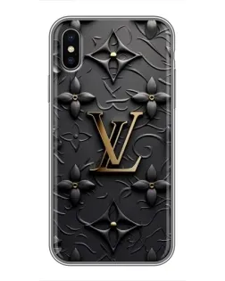 Чехол для iPhone X с картинкой «Кожаная текстура LV»
