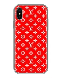 Чехол для iPhone X с картинкой «Яркий паттерн LV»