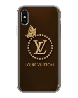 Чехол для iPhone X с картинкой «LV — золотая печать»