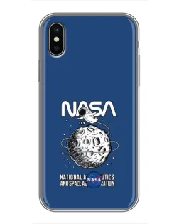 Чехол для iPhone X с картинкой «NASA — лунная миссия»